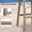 Ensemble de 2 tabourets de bar français en rotin de patio hauteur aluminium avec motif blanc et dossier en osier-1125479060