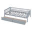 Lit de jour simple en bois avec deux tiroirs, gris-481788053-481788048