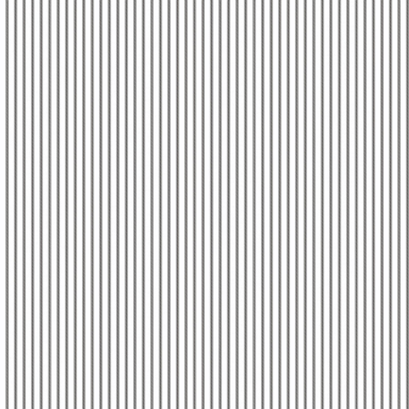 Pretty Prints Thin Stripe 10.05m x 53cm Matte Wallpaper Roll, Black