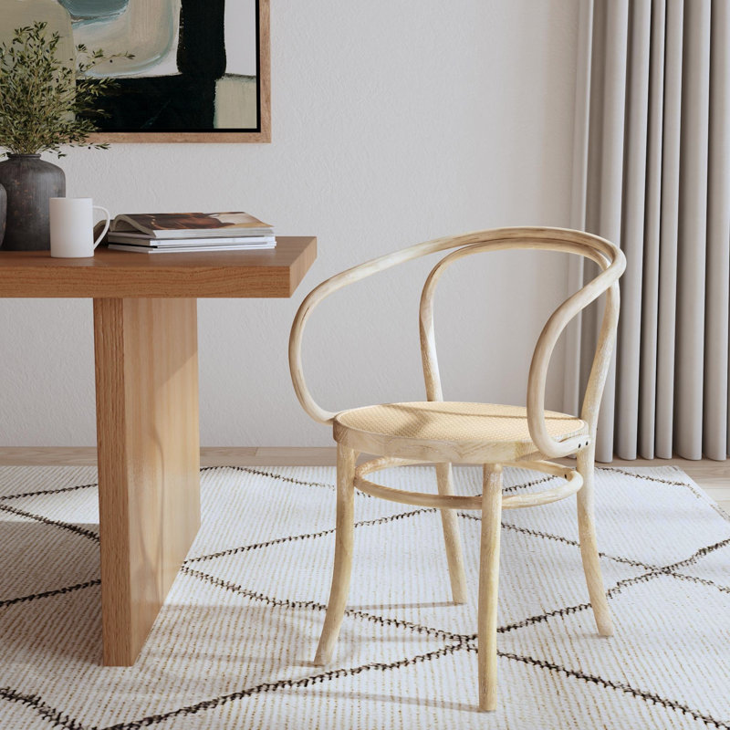 Fauteuil bistro en bois massif Diane, Brun bois flottant