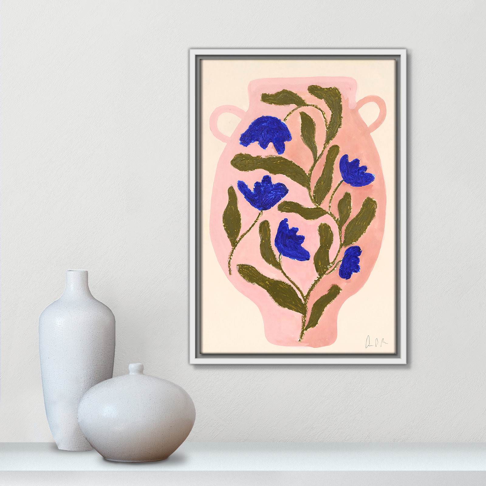 Vase No. 01 Print by Camilla Bergqvist, 19.5" H x 13.5" W, White