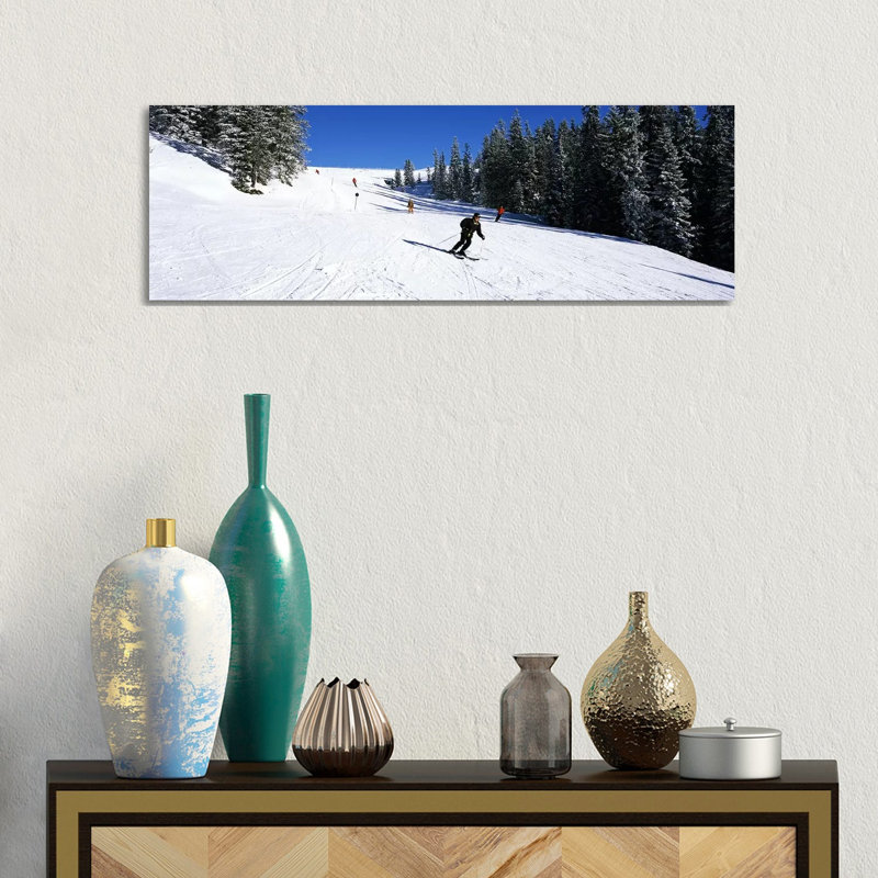 Tourists Skiing, Kitzbuhel, Westendorf, Tirol, Austria by Panoramic Images - Wrapped Canvas Panoramic Print