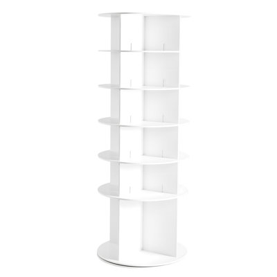 Étagère à chaussures pivotante 6 360, paresseuse pour la chambre à coucher, le salon, le vestibule, le placard, matériau blanc, 35 lb par niveau et tour de rangement rotative non bancale, plusieurs pièces autoportantes, 4