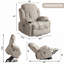 Fauteuil inclinable de massage en lin en velours beige avec siège chauffant et charge USB