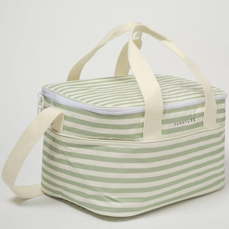 Glacière légère: sac - rayure sauge de mer
