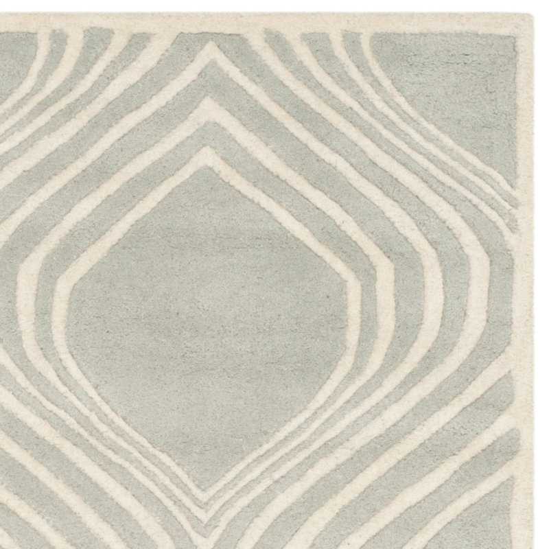Oglesbee Hand Tufted Wool Geometric Rug, Round 5'