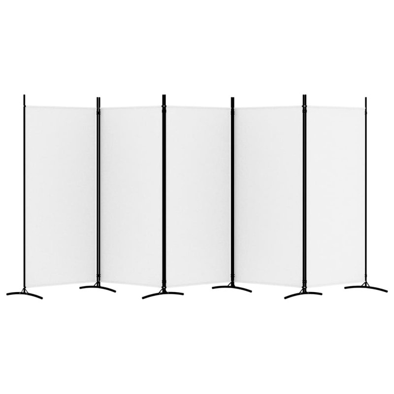 Abdisamad 3 Panel Room Divider, 180cm H x 433cm W, White, 5