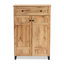 Aadhiran 1-Drawer Shoe Storage Cabinet in Oak Brown Finished Wood, 45.1'' H X 30.6'' W X 15'' D