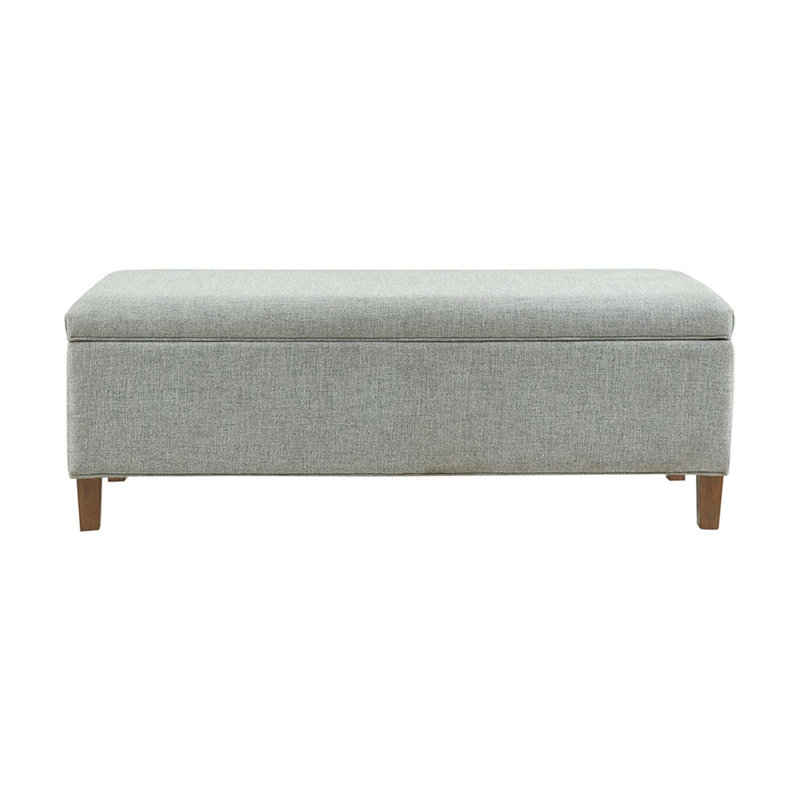 Cadenville Polyester Upholstered Storage Bench, Gray