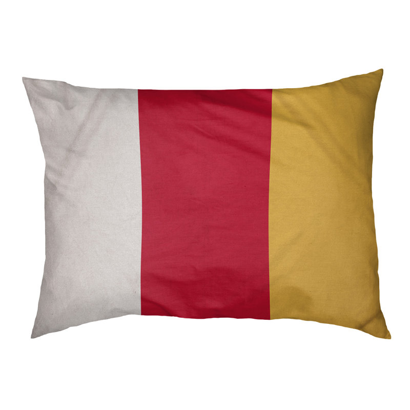 Coussin Detroit, Extra large (50" W x 40" D x 7" H), White/Red/Yellow