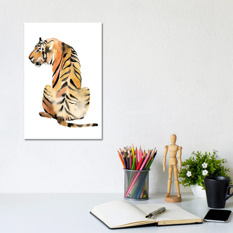 Sitting Tiger II by Jennifer Goldberger - Wrapped Canvas Gallery-Wrapped Canvas Giclée, 20.32 cm H x 30.48 cm W