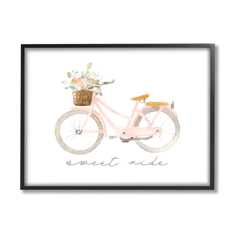 Panier «Sweet Ride» par Lanie Loreth, H 11 po x l 14 po x P 1,5 po, Giclée encadrée noir minuit