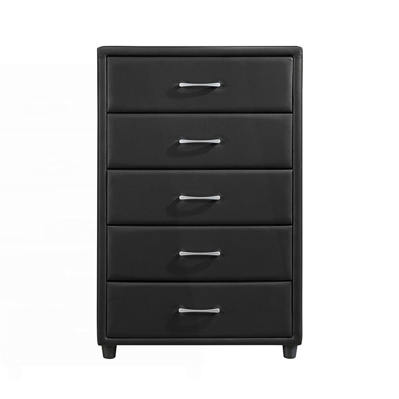 Commode de rangement contemporaine en similicuir
