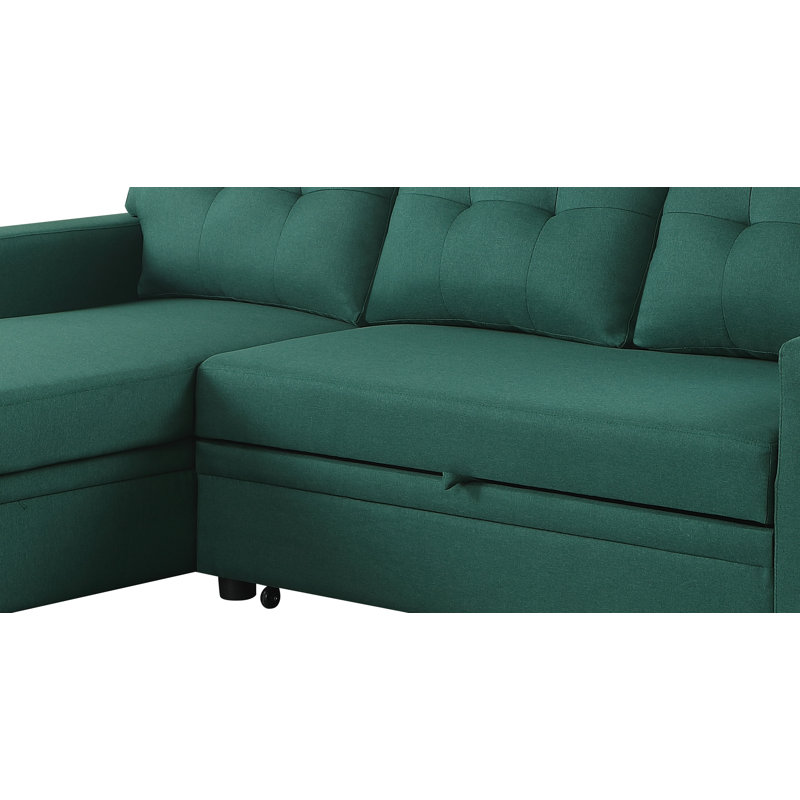 Canapé modulaire rembourré avec méridienne, Vert