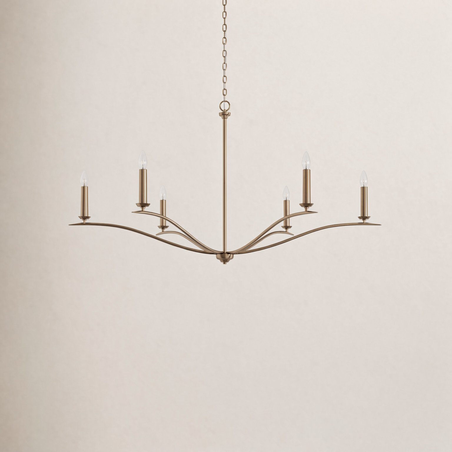 Ensley 6 - Light Dimmable Chandelier, Matte Brass