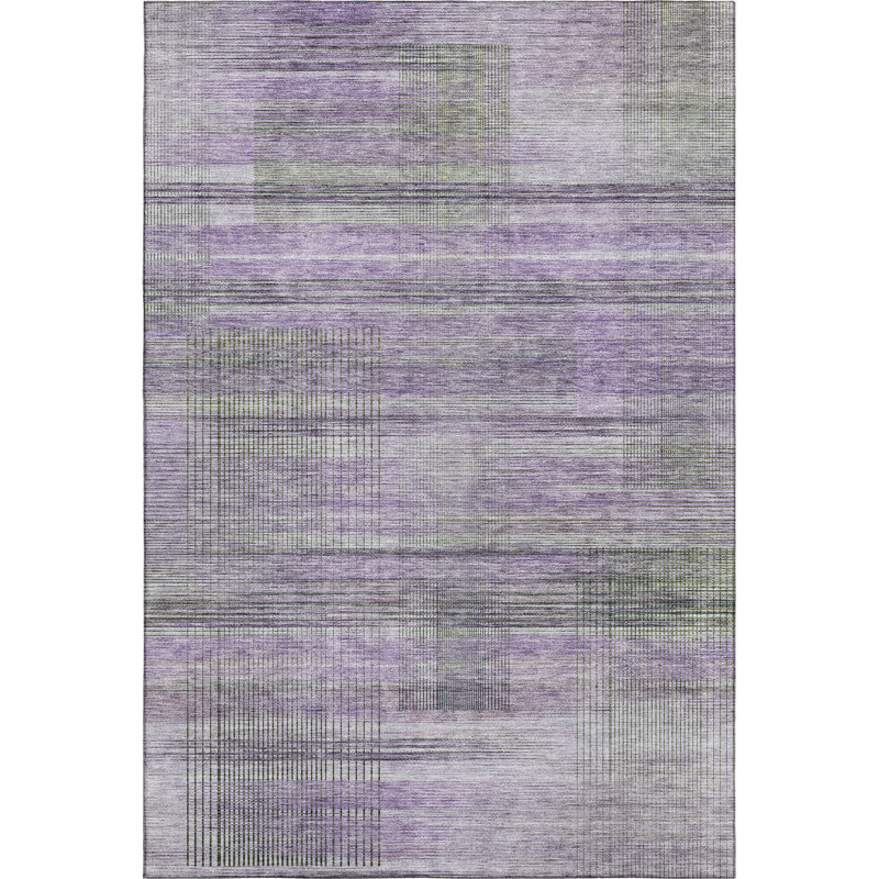 Premium Machine Washable Prisco Purple Rug, Rectangle 10' x 14'