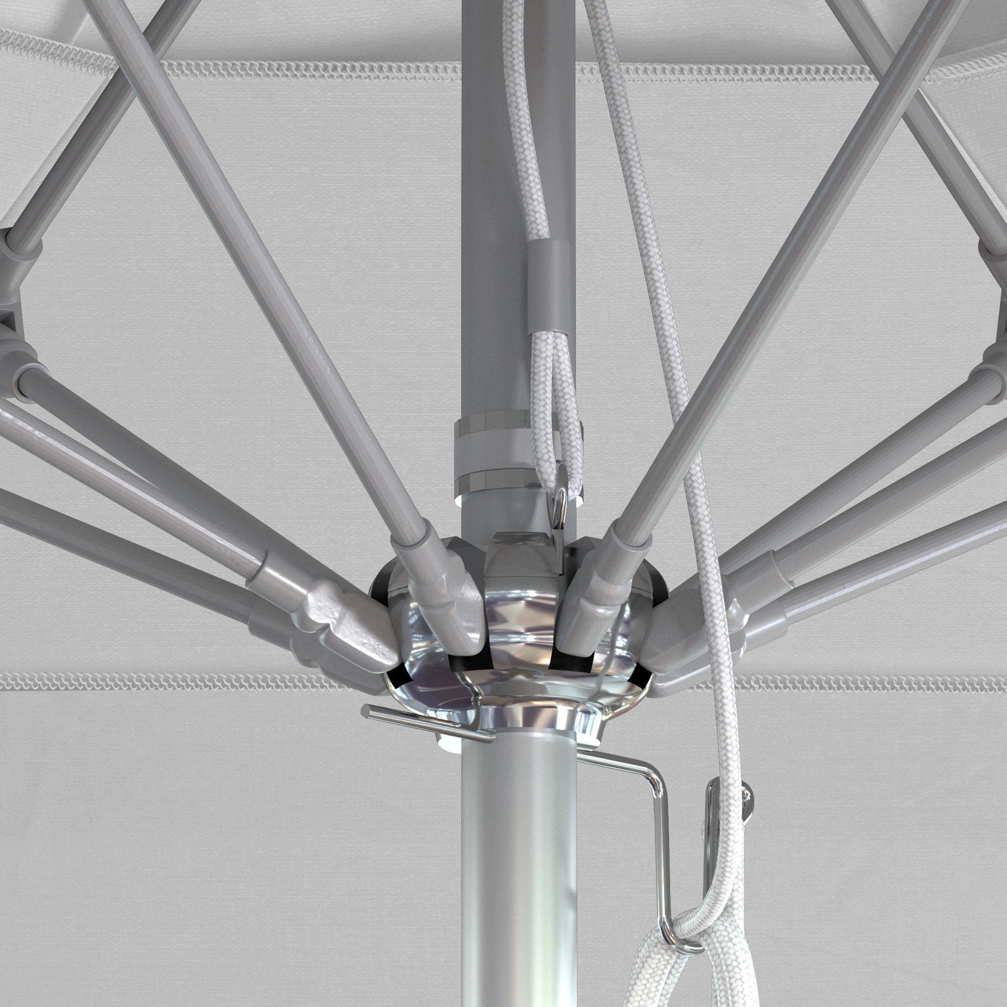 Delora 132'' Outdoor Umbrella, Silver, Natural- Pacifica