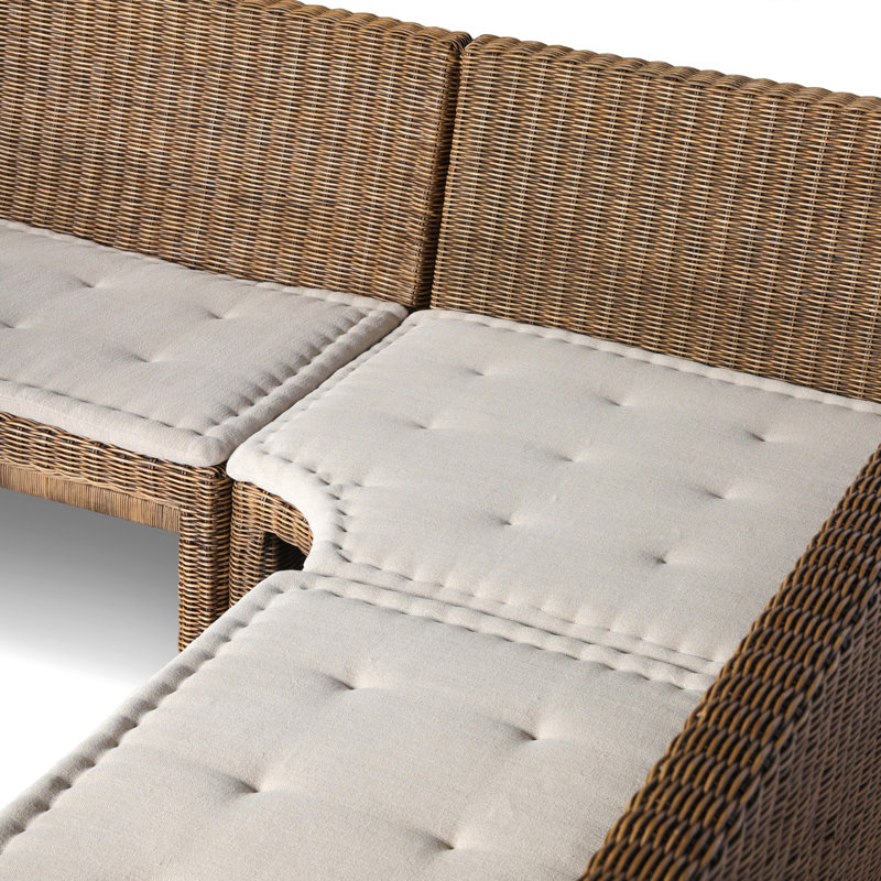 Senna L-Shape Dining Banquette, Right Hand Facing, 32.5"H x 121.75" W x 83.25" D
