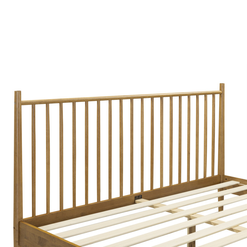  Base de lit en bois avec tête de lit Inno, base en bois massif avec lattes silencieuses et supports centraux en bois, capacité de 1000 lb, assemblage sans effort, plusieurs tailles et couleurs