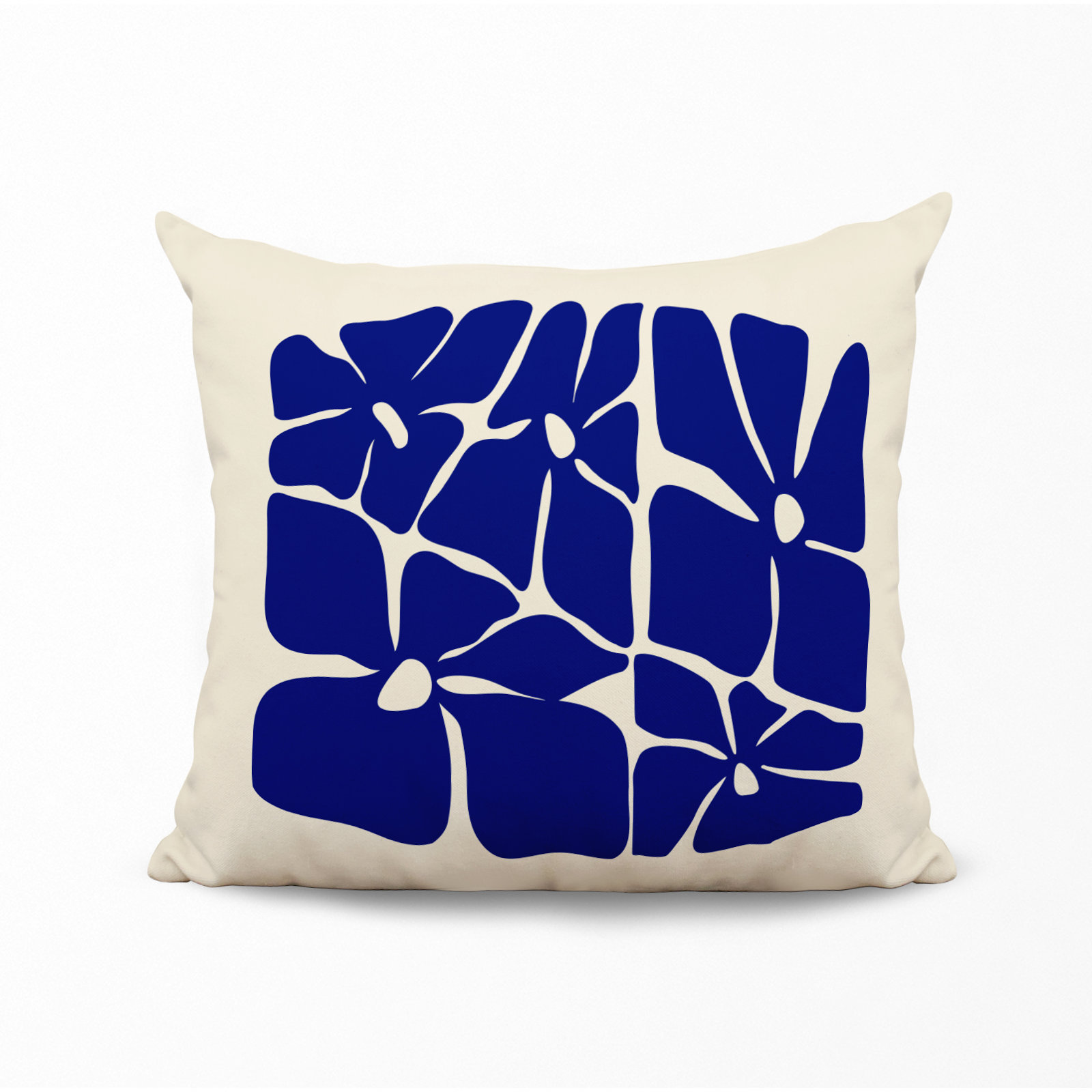 Polyester Throw Square Indoor/Outdoor Pillow Cover & Insert, 15W" x 15H", Navy Blue