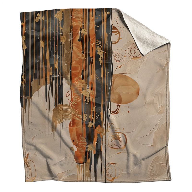 Textured Drip Abstract Blankets, 50in W x 60in H