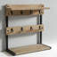 Porte-arbre rustique industriel avec base de rangement, support à tasses à 2 niveaux pour organiser 8 tasses à café, décor de cuisine de ferme