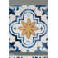 Décoration murale abstraite bleue, blanche et dorée S / 4, 9,5 po x 9,5 po