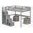 Wooden Loft Bed With Drawers, Desk And Light Strip For Teens Adults-495521753-495521752
