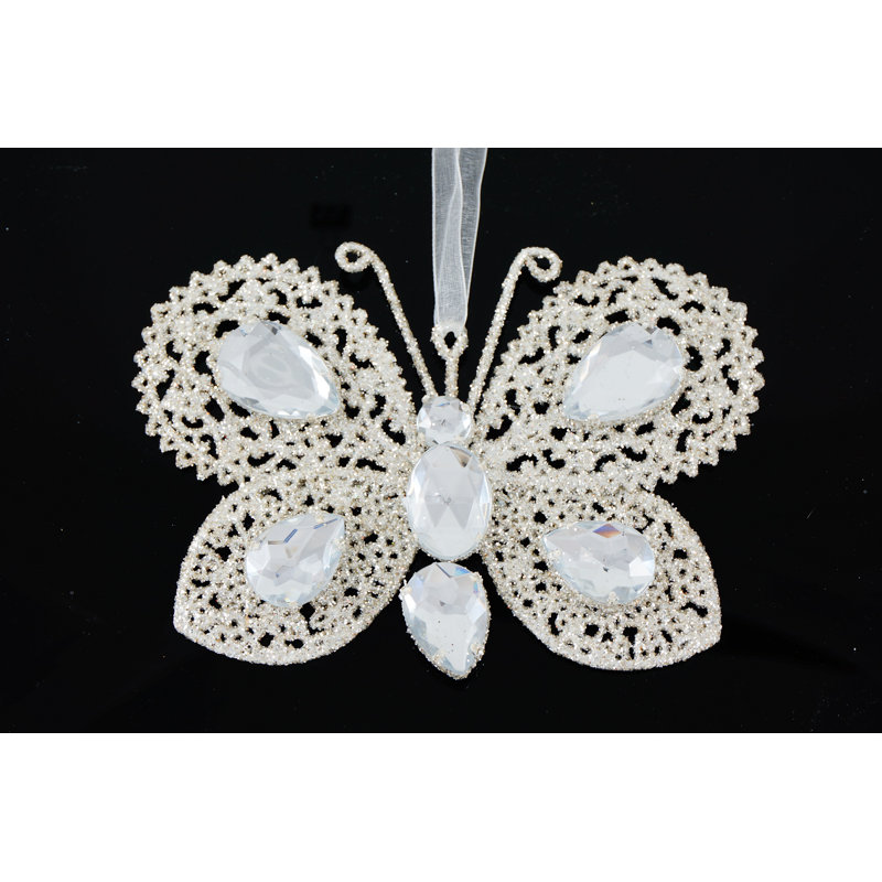 Figurine suspendue papillon en gemme