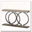 Industrial Console Table with Geometric Metal Frame Vintage Wood Top