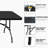 8ft Foldable Table, Black. For Camping, Picnic Trips. Heavy-duty, Waterproof. High Load Bearing. Indoor/outdoor Achievable Selection Black Folding Table. Portable For Outdoor Experiences. Capacity.