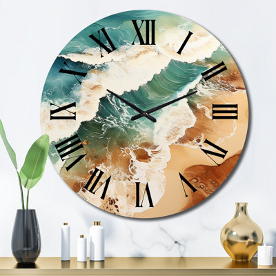 Vue aérienne de la plage - horloge murale nautique et de plage