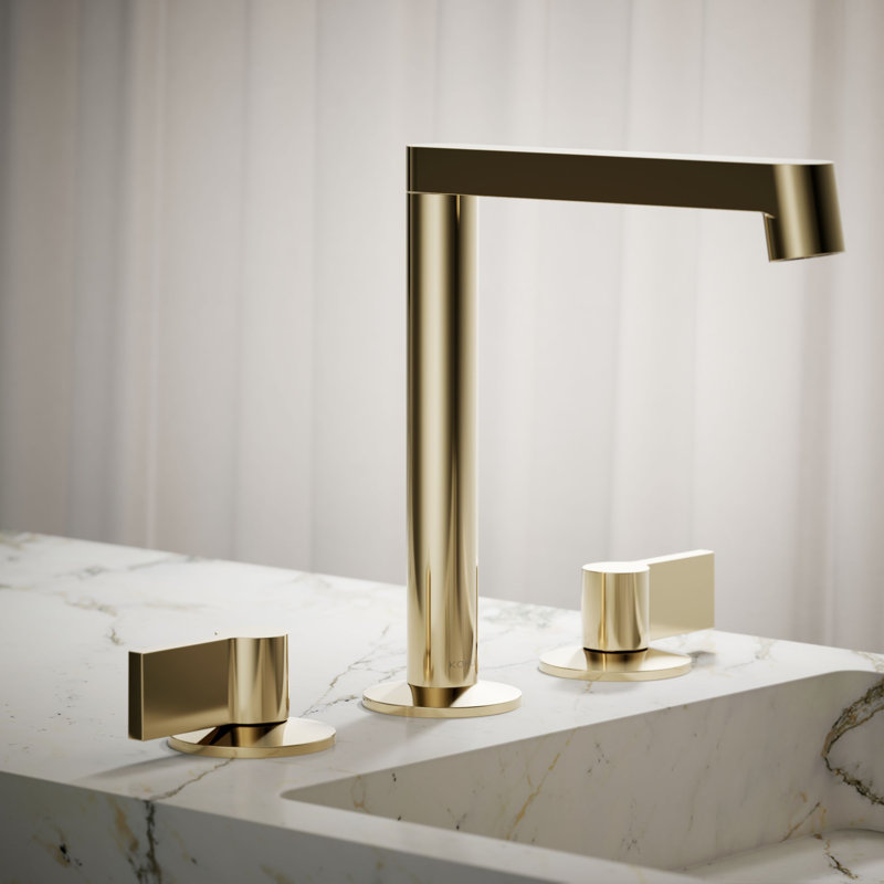Components Bathroom Sink Spout with Row Design, Gold