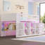 Lit simple mezzanine bas avec tablettes et armoires de rangement-1287865380