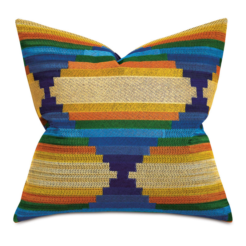 Embroidered Reversible Throw Pillow