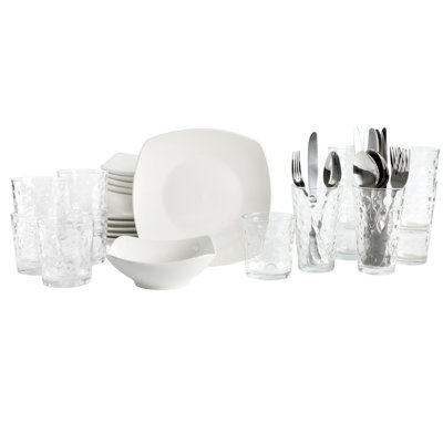 Gibson Home Zen Buffet 42 Piece Dinnerware Set, Service for 6