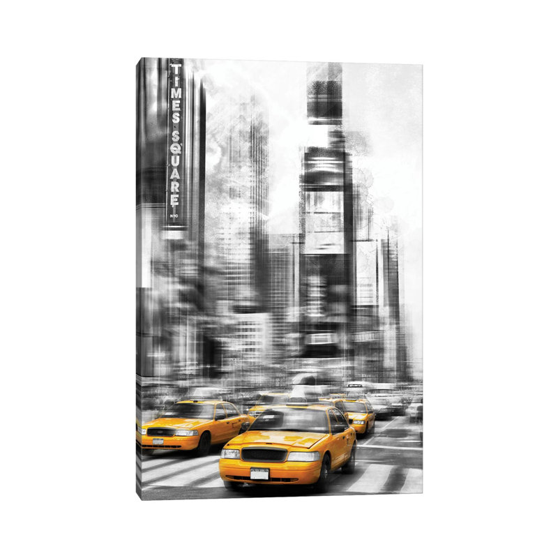 Modern Art Times Square by Melanie Viola - Wrapped Canvas Print, 66.04 cm H x 45.72 cm W x 1.91 cm D