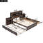- Lit plateforme double avec 2 tiroirs, lit gigogne simple et tablettes de rangement escamotables - Fabrication pour chambre à coucher