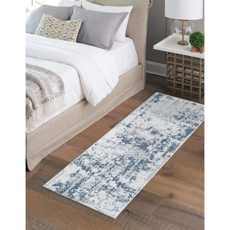 Cotton Abstract Indoor Rug, Runner 2'7" x 10'