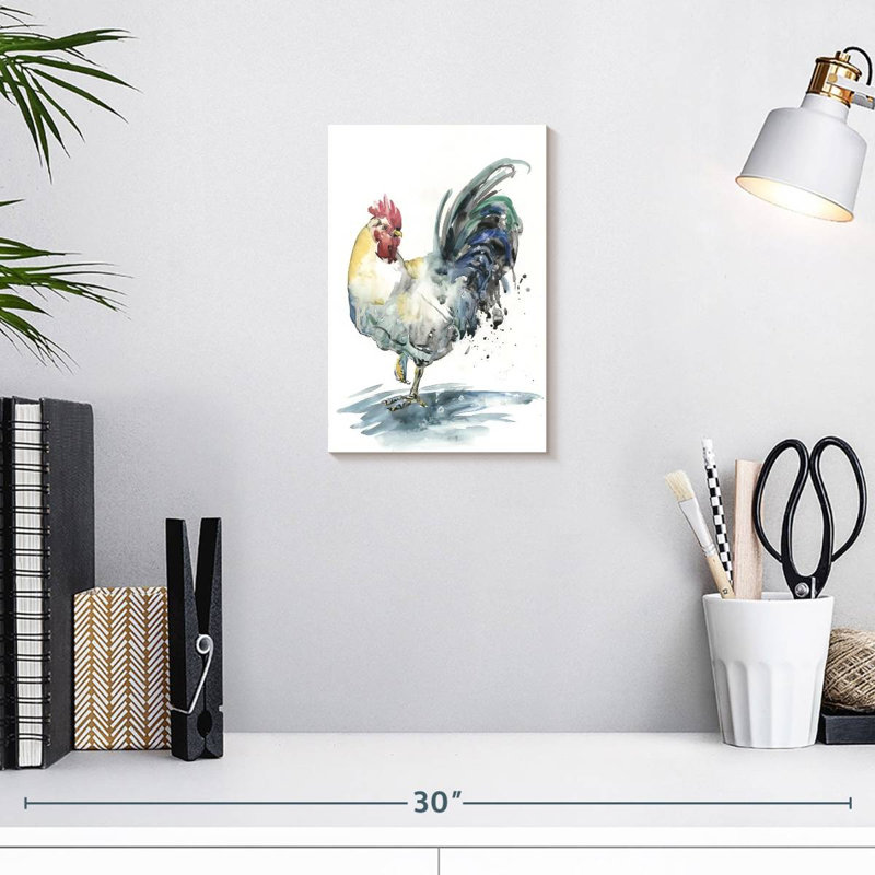 Brampt Rooster Splash I, 12" H x 8" W