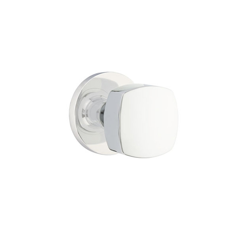 Ensemble de boutons de confidentialité Emtek avec rosette à disque et bouton Freestone, Chrome poli