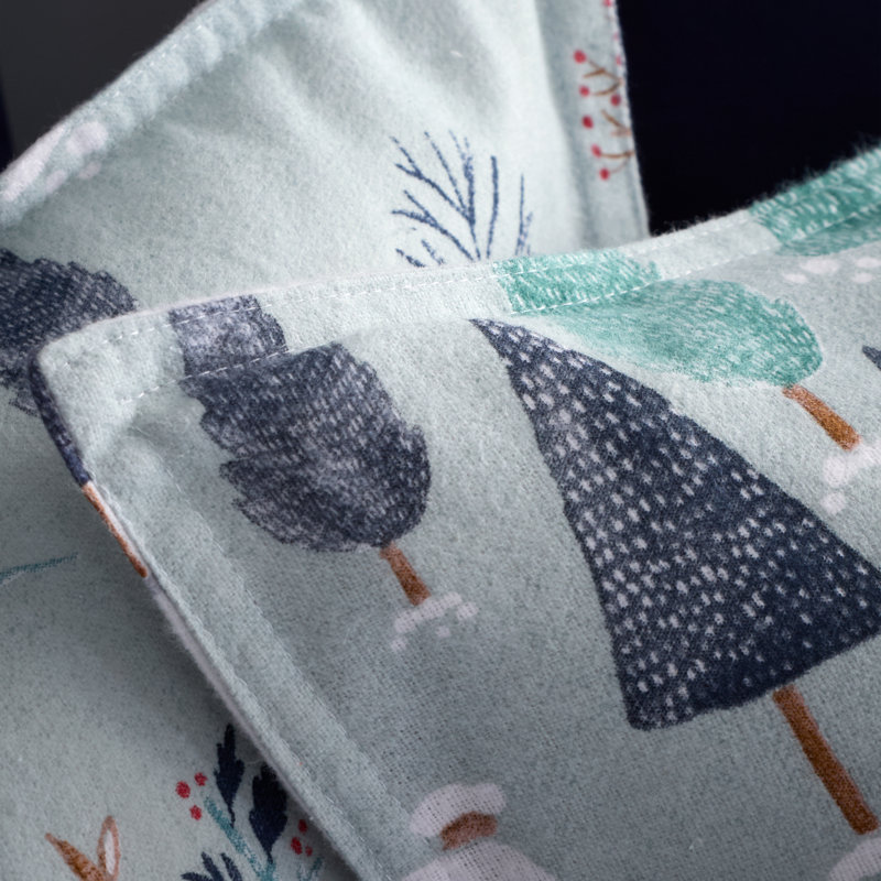 Brushed Cotton Winter Scene Reversible Duvet Cover Set, Super King Duvet Cover + 2 Standard Pillowcases