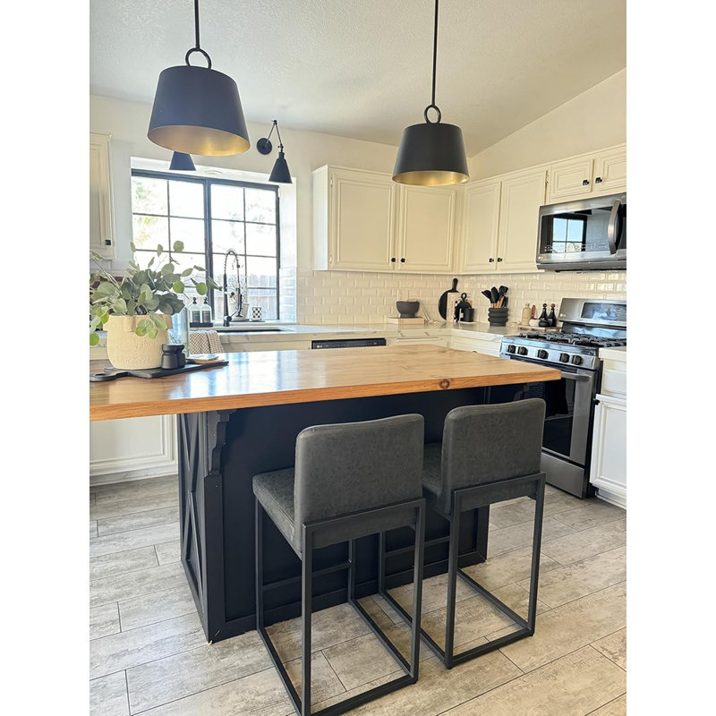 Ensemble de 4 tabourets de bar noirs - hauteur de comptoir 24 po ...