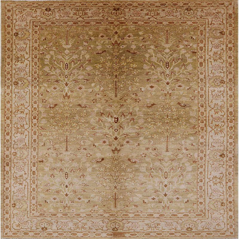Tapis 100% Mid-Century moderne lavable à la machine 2956, Carré de 6 pi