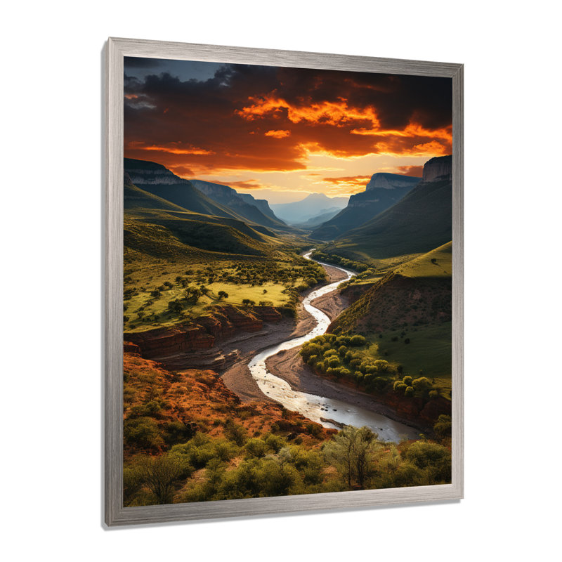 «Beilul Texas Sunset Ultra-Large Angle Landscape Ii», art mural Texas, H 32 po x l 16 po x P 1 po, Cadre simple argenté