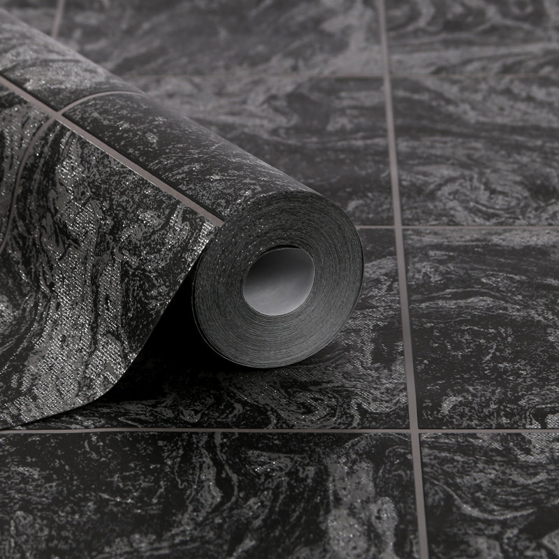 Stone Wallpaper Roll, Black