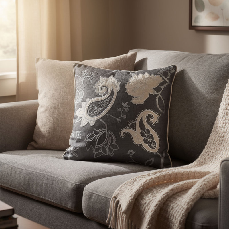 Almon Paisley Reversible Pillow Cover
