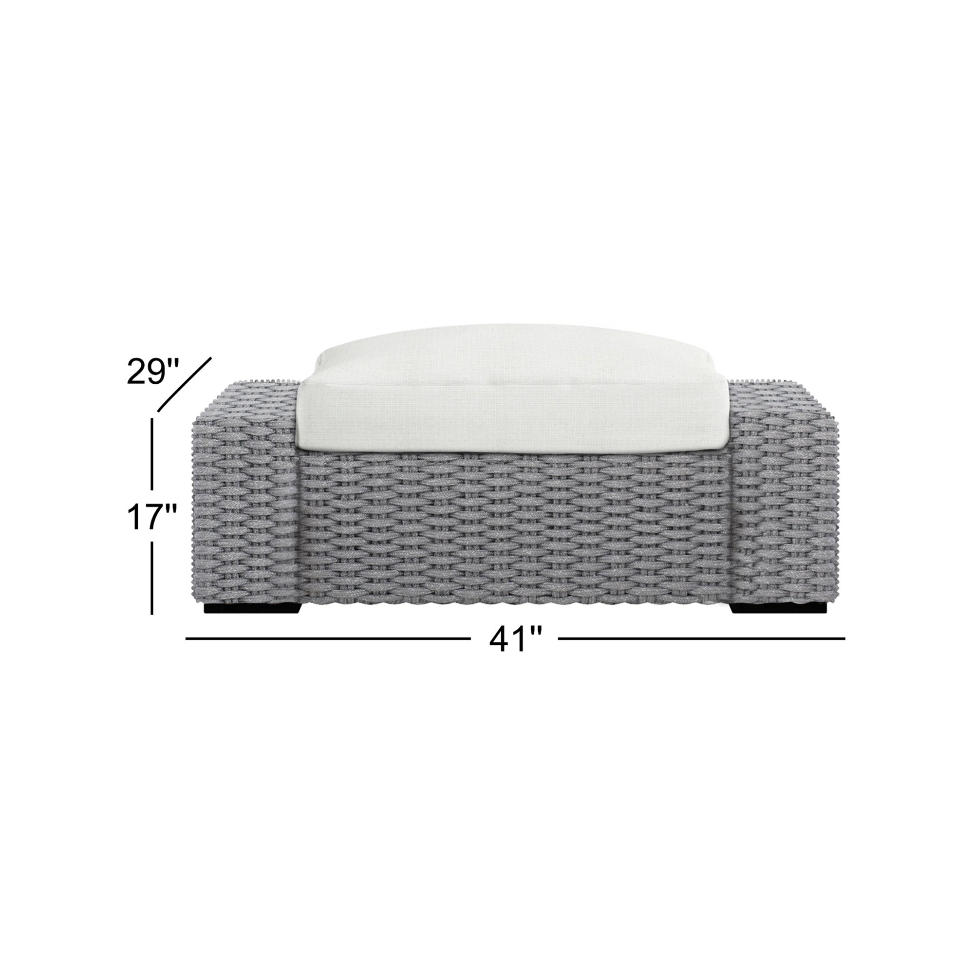 Capri Outdoor Ottoman with Cushion, Cream Linen 6025-002