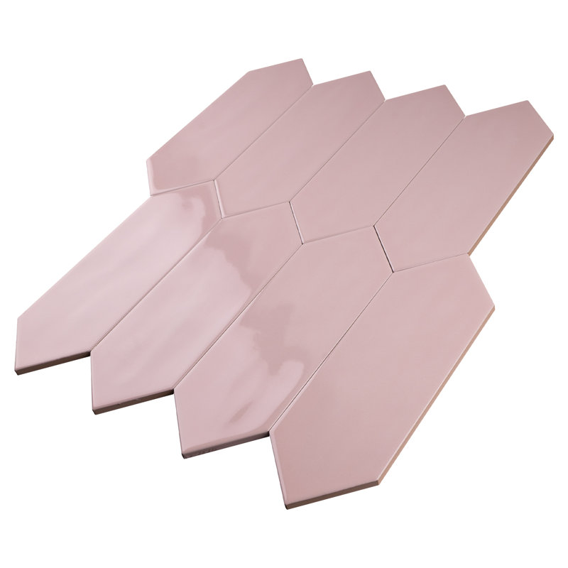 Taylor 3.94 in. X 11.81 in. Polished Ceramic Picket Wall Tile, Pink