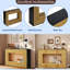 Console moderne avec structure en bois et plateau noir